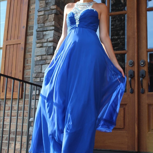 Rachel Allan Dresses & Skirts - Rachel Allan- Royal blue empire jewel prom dress
